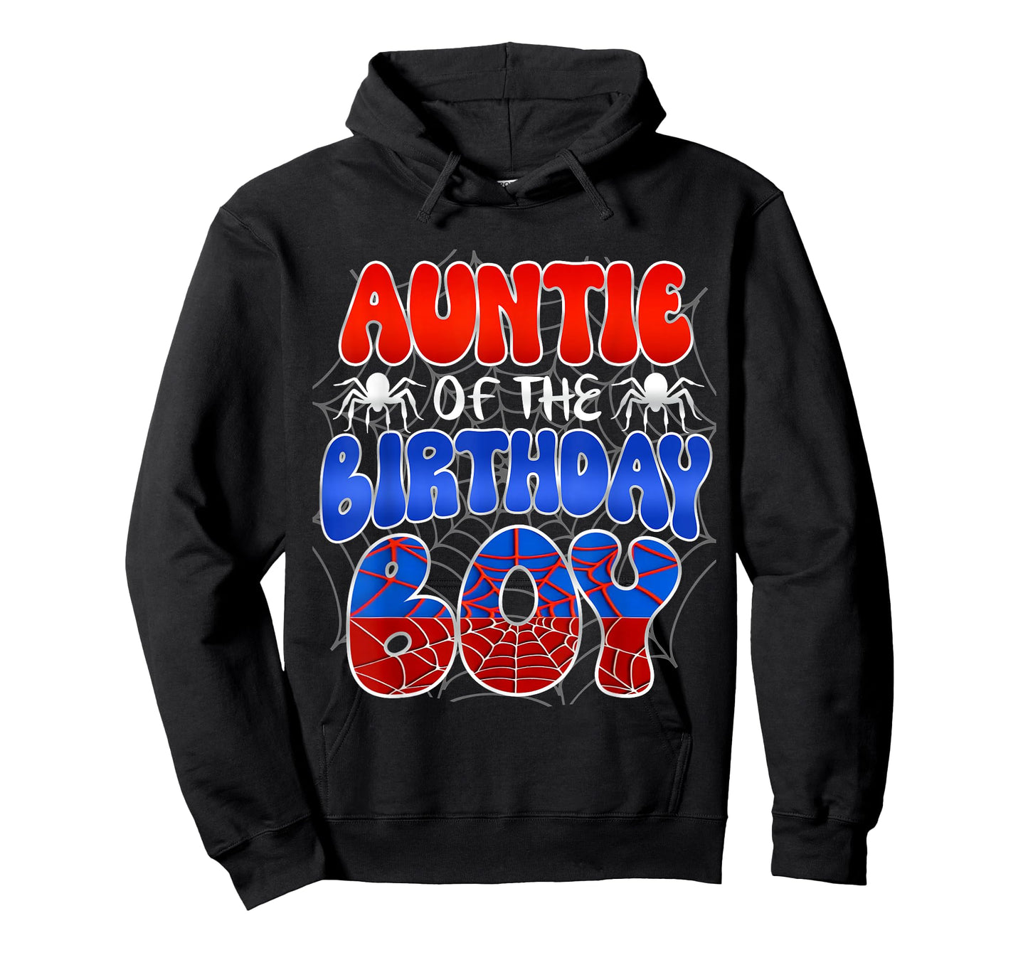 Auntie of the Birthday Boy Costume Spider Web Birthday Party T-Shirt