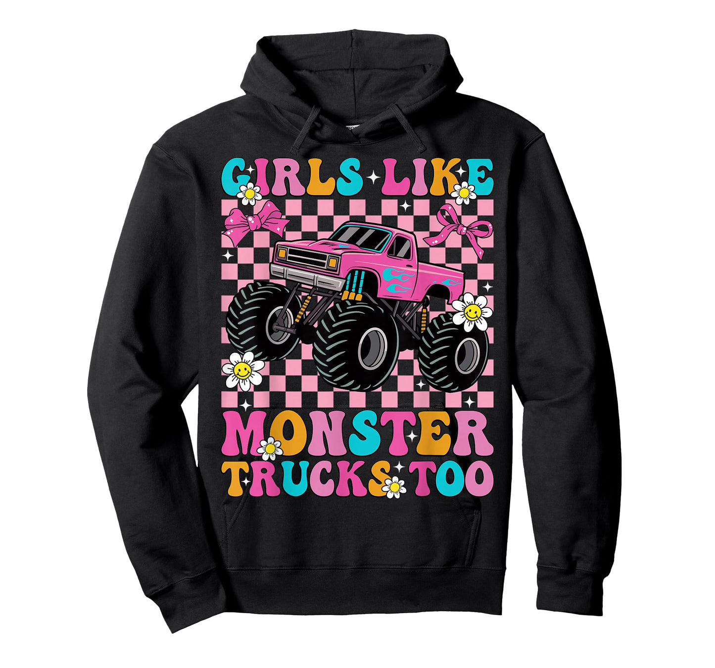 Girls Like Monster Trucks Too Groovy Monster Truck Girls T-Shirt