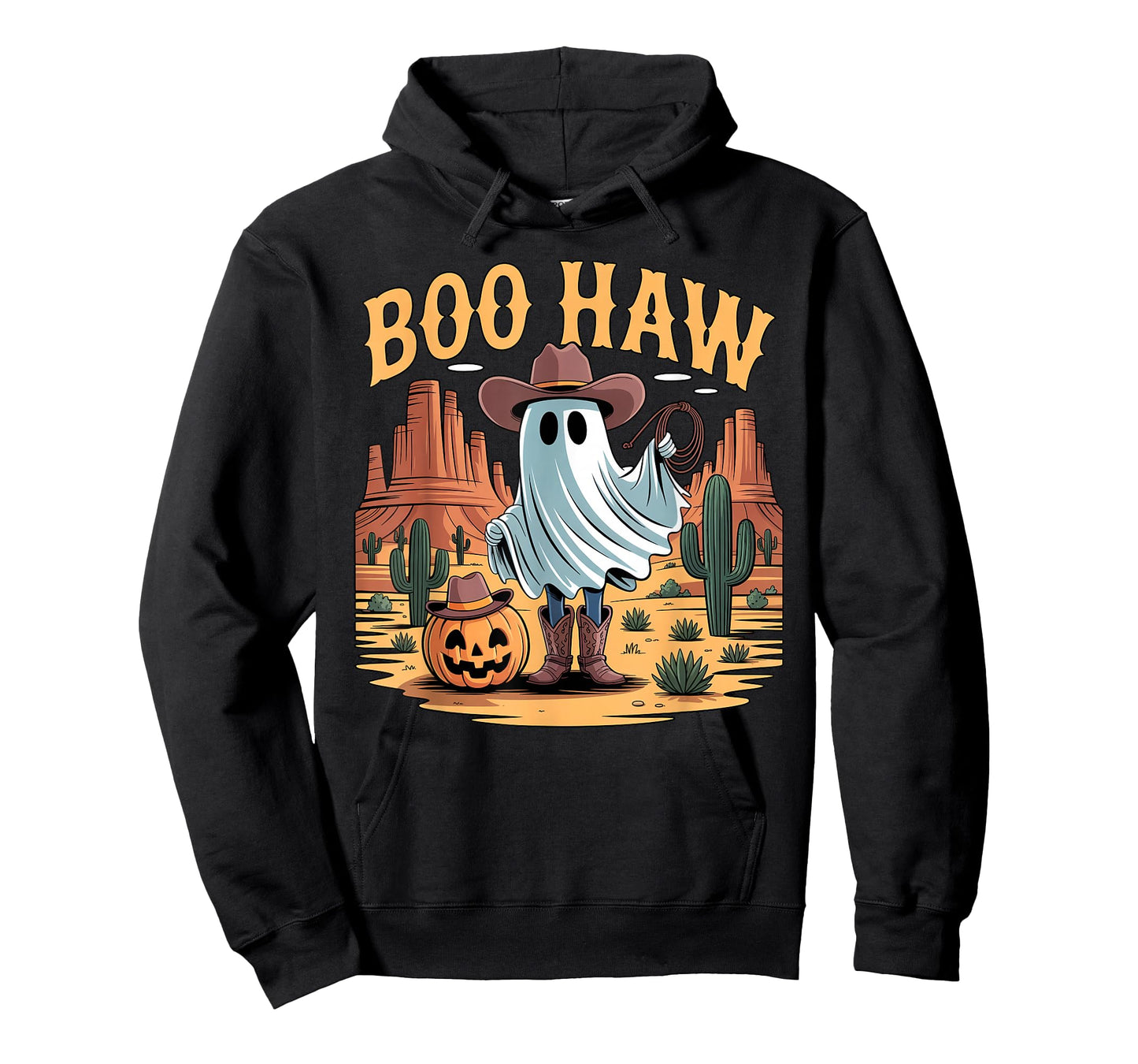 Boo Haw Cowboy Cowgirl Western Ghost Funny Halloween T-Shirt