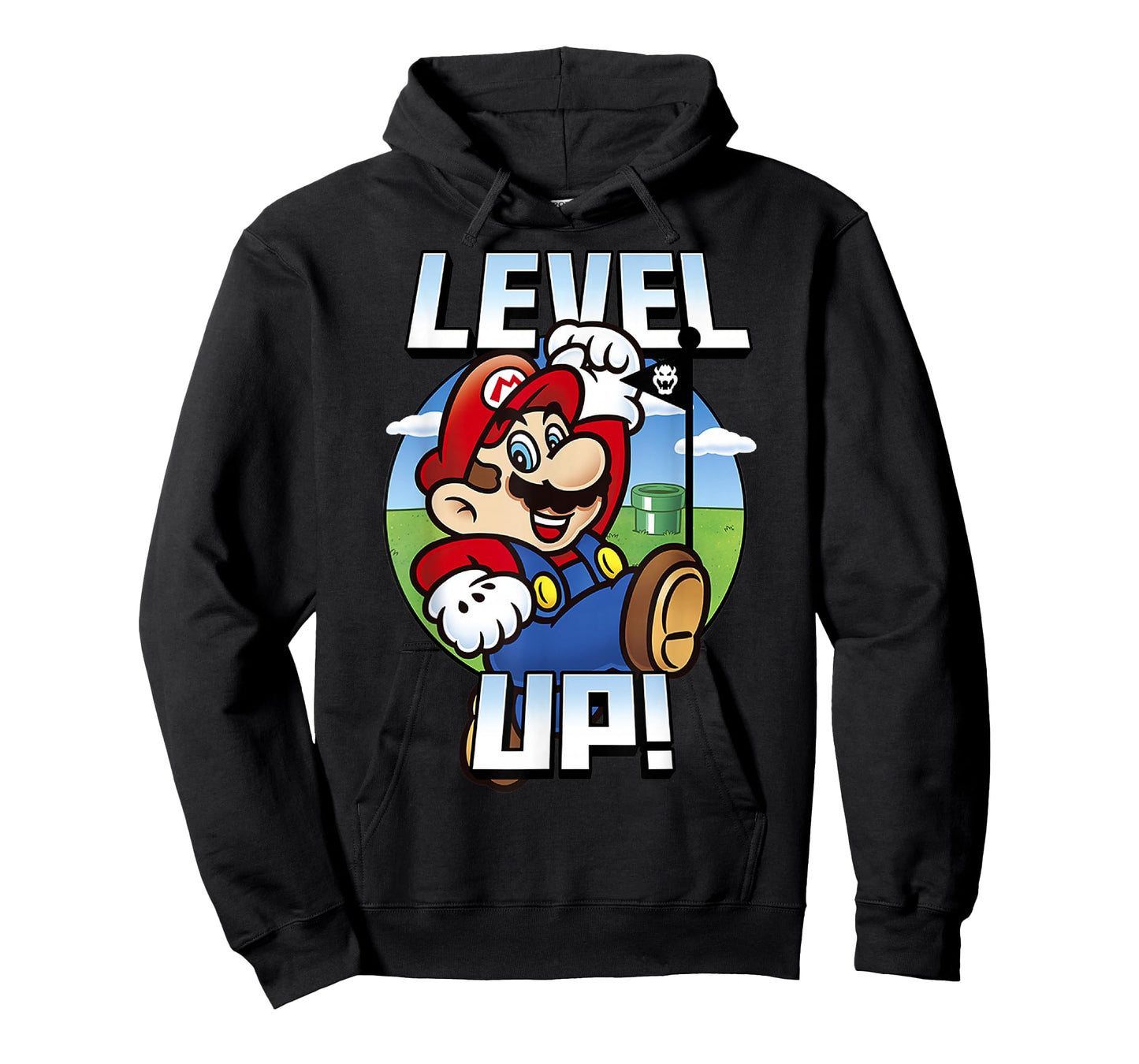 Super Mario Level Up Bowser Flag Portrait Graphic T-Shirt T-Shirt