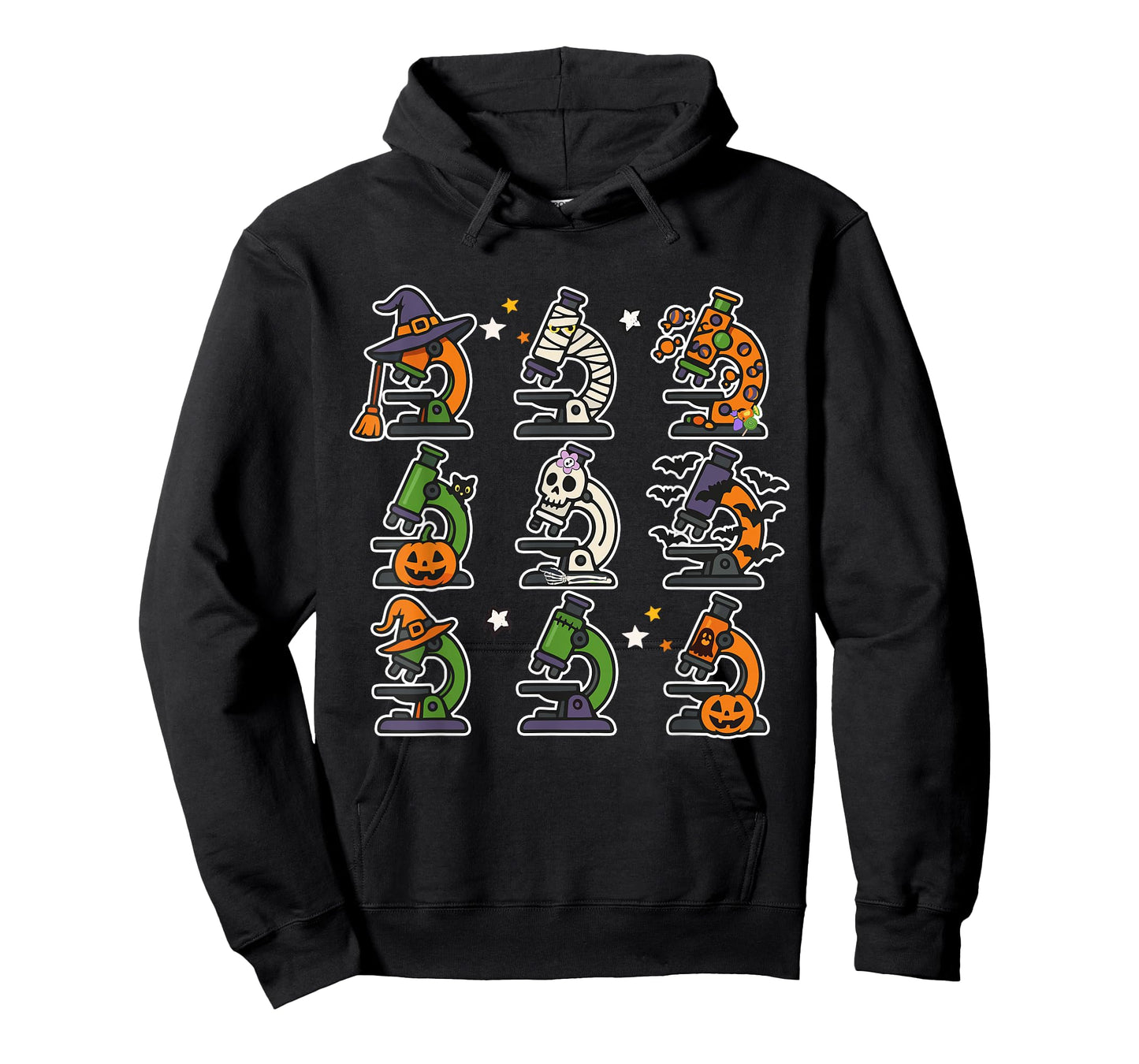 Spooky Microscope Halloween Laboratory Technician Womens Men T-Shirt