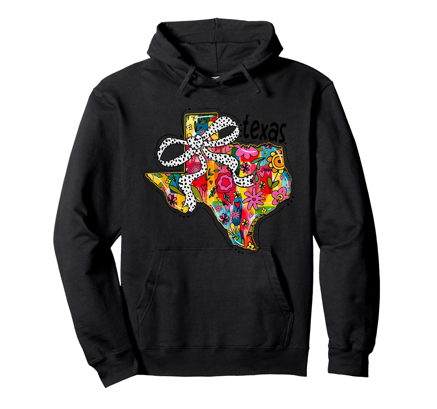 Texas Floral Bow Vibrant State Design T-Shirt