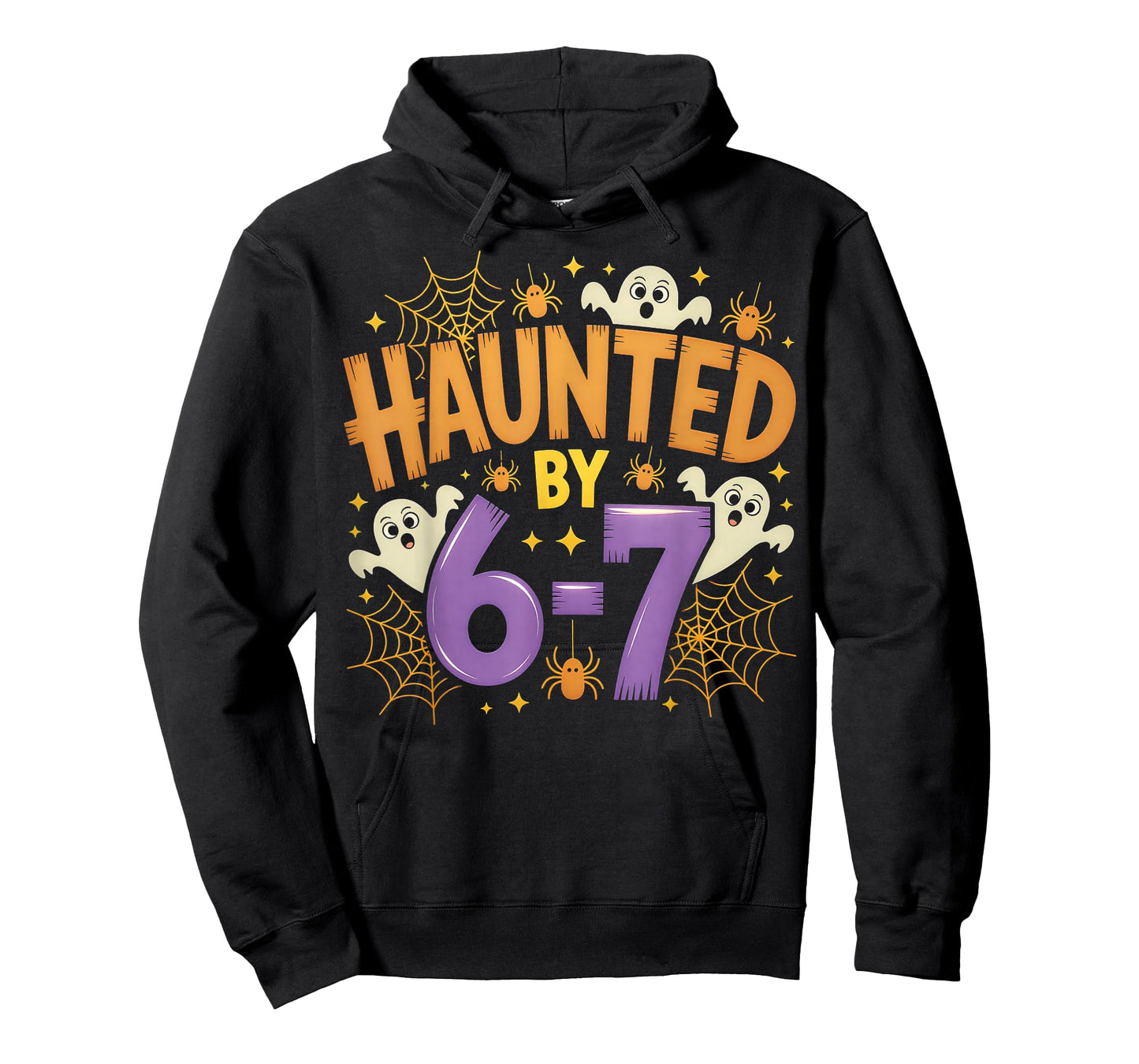 Haunted by 6-7 Halloween Ghosts and Spiders Design T-Shirt