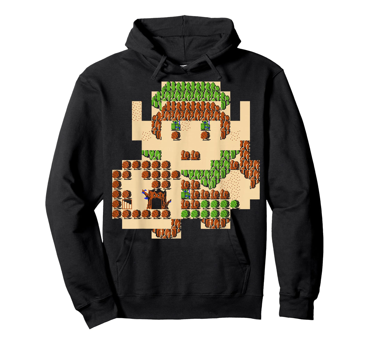 Nintendo Zelda Link Portrait 8-Bit Map Graphic T-Shirt T-Shirt