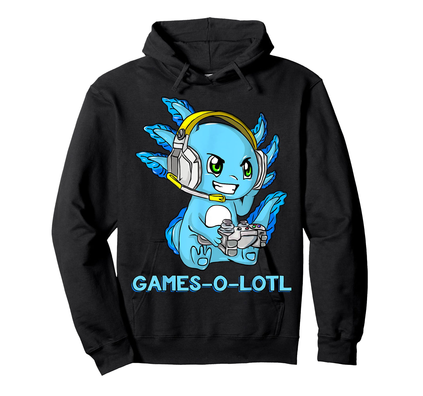 Gamesolotl Axolotl Gamer with Headset Cute Anime Kawaii T-Shirt