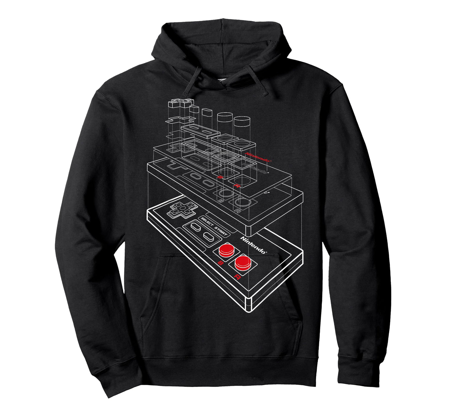 Nintendo NES Controller Exploded Schematic Graphic T-Shirt T-Shirt