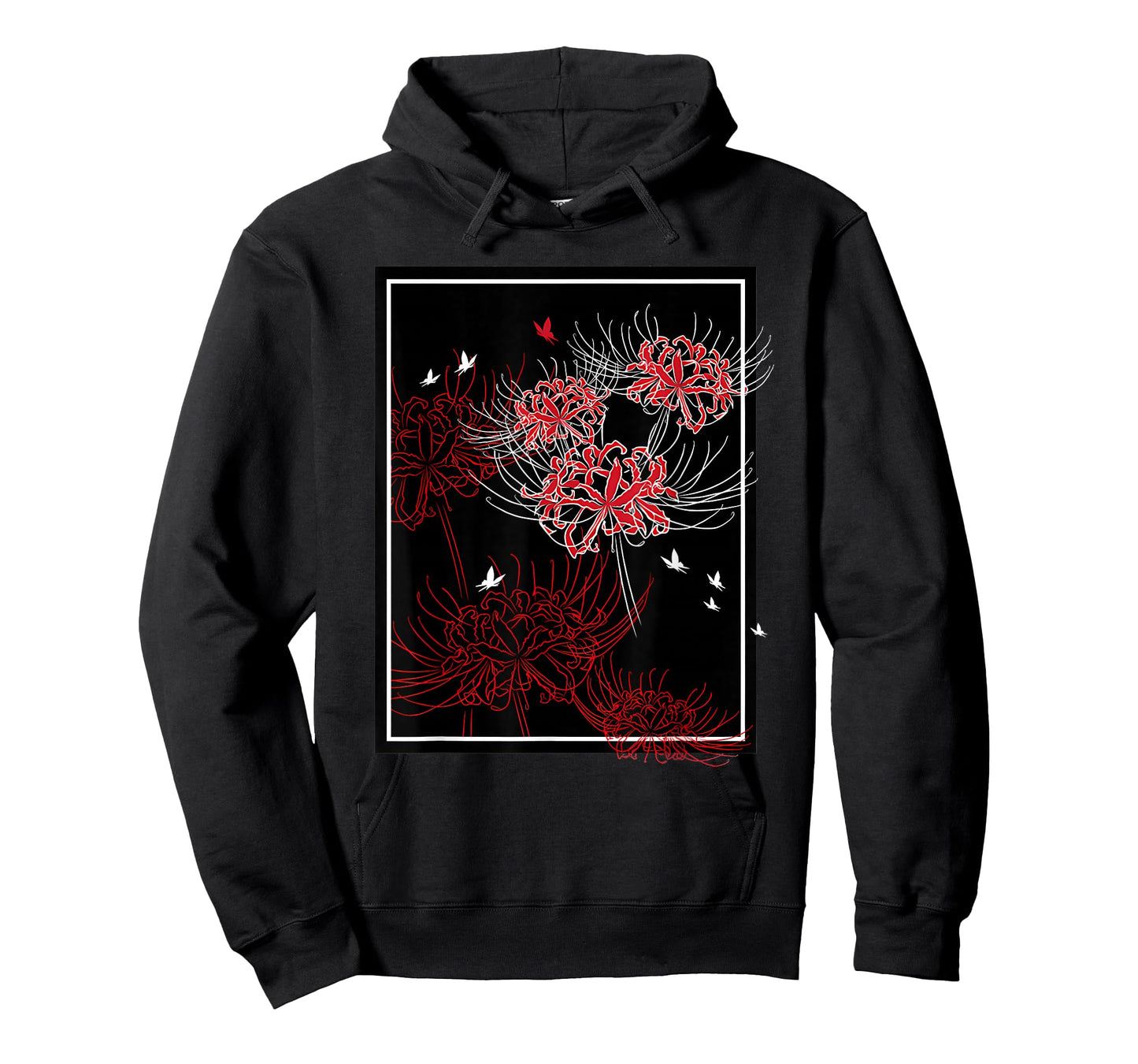 Red Spider Lily with Butterfly Japanese Anime Aesthetic T-Shirt