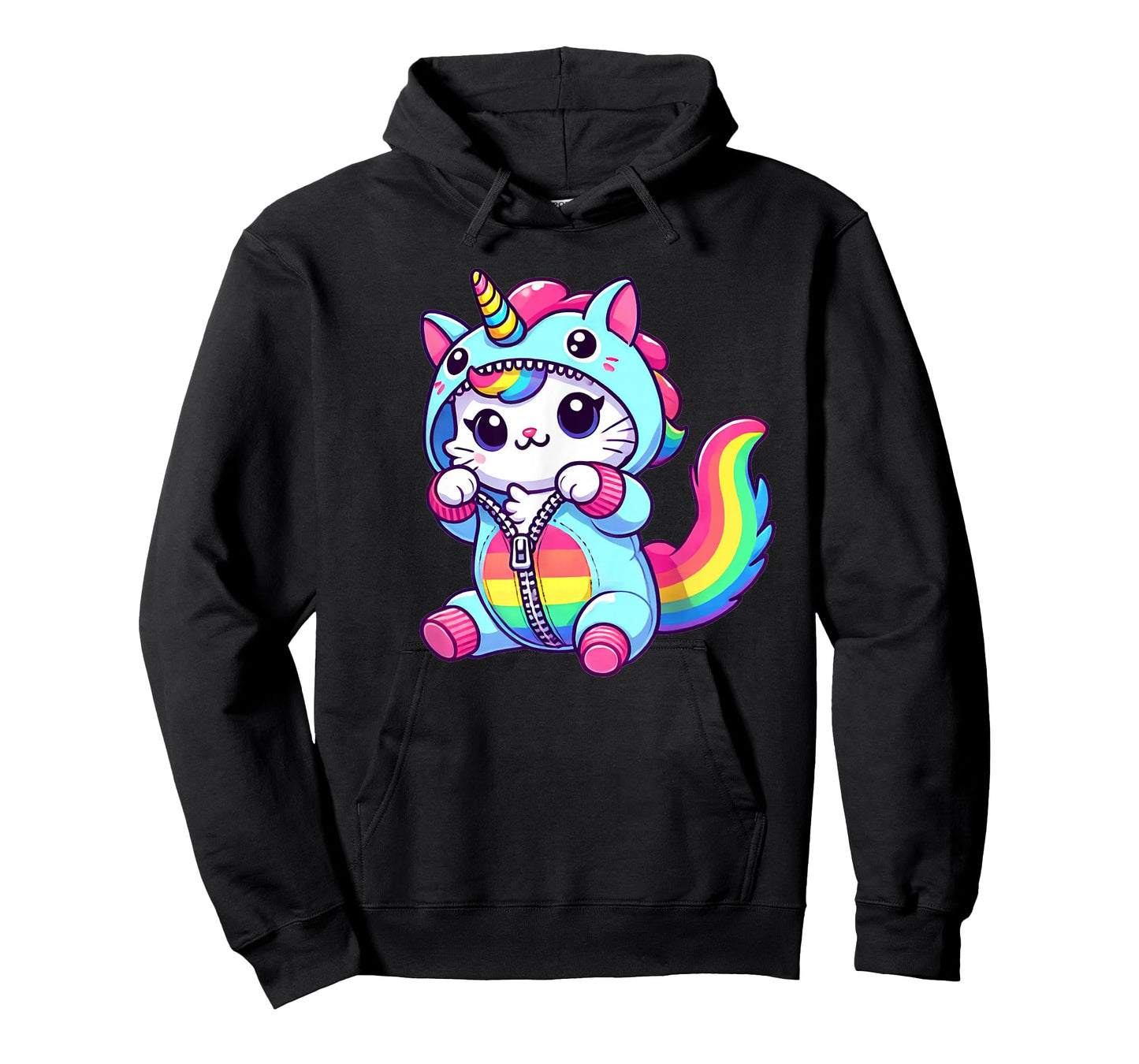Cat Dressed as Unicorn Funny Cat Lover Women Girls T-Shirt