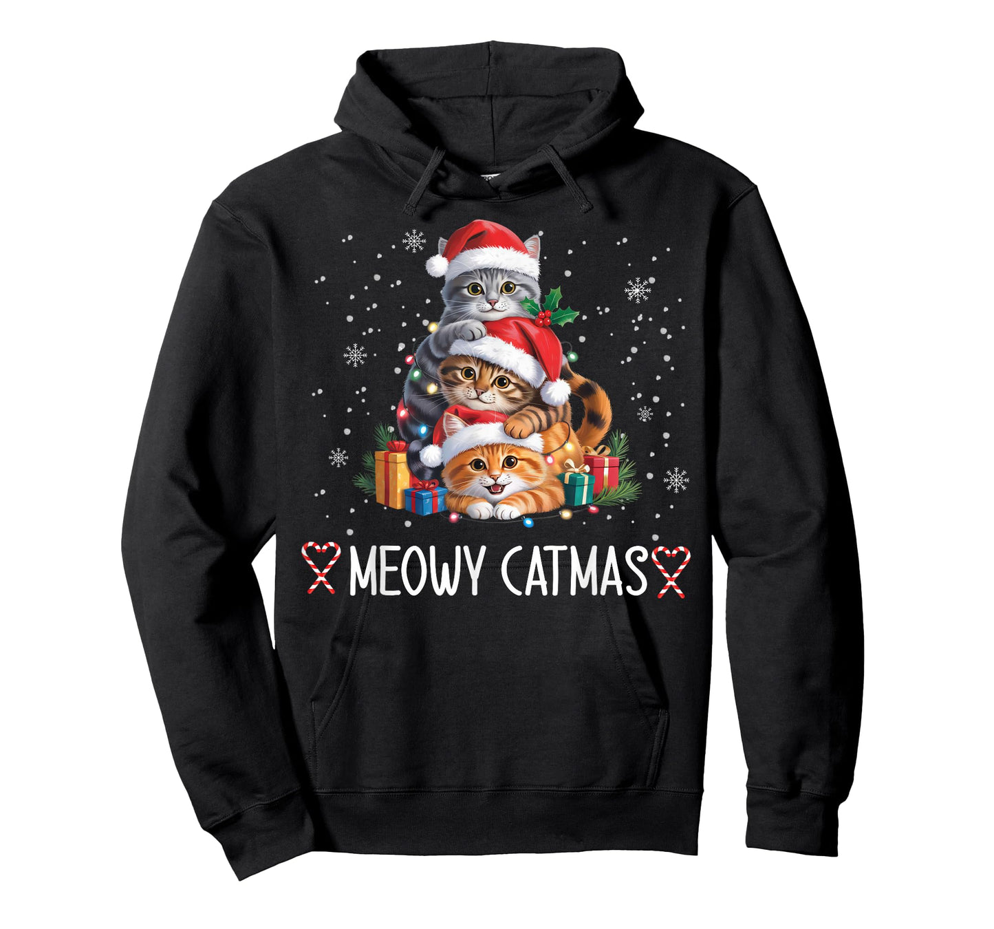Meowy Catmas Cat Christmas Tree Xmas Funny Santa Women Girls T-Shirt