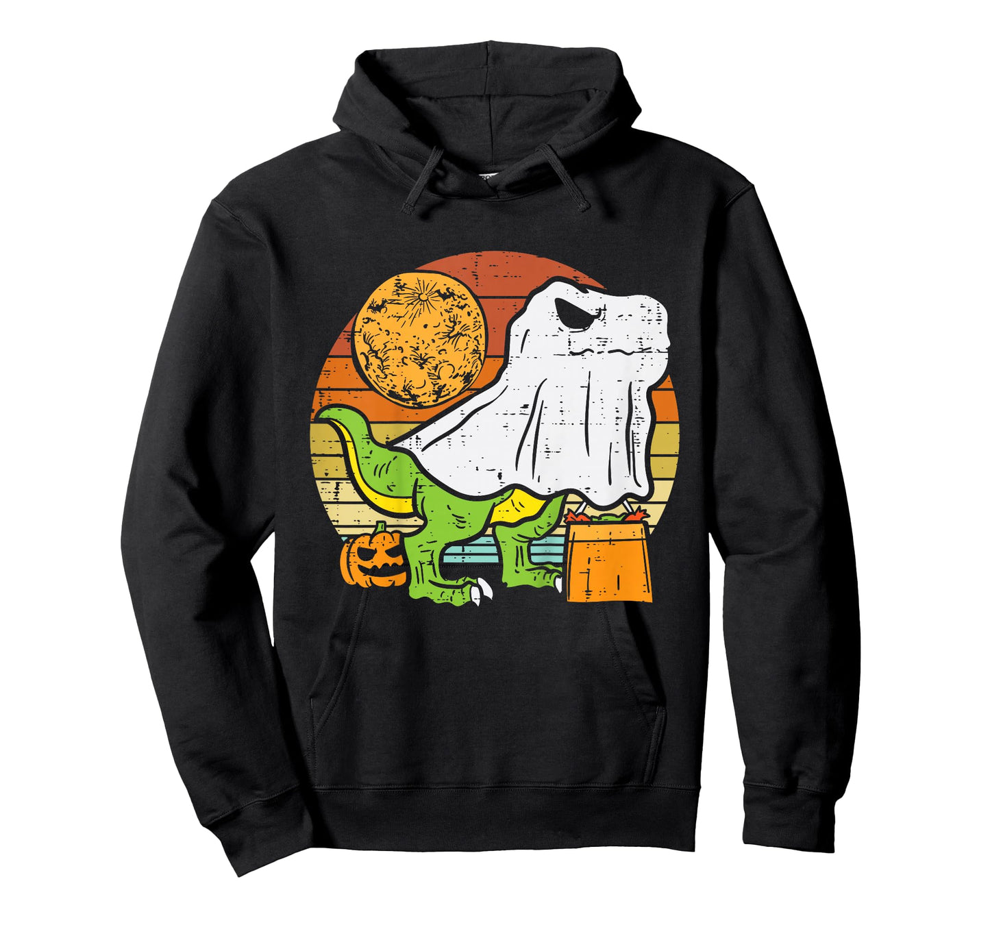 Kids Ghost Dinosaur Dino Trex Moon Candy Toddler Boys Halloween T-Shirt