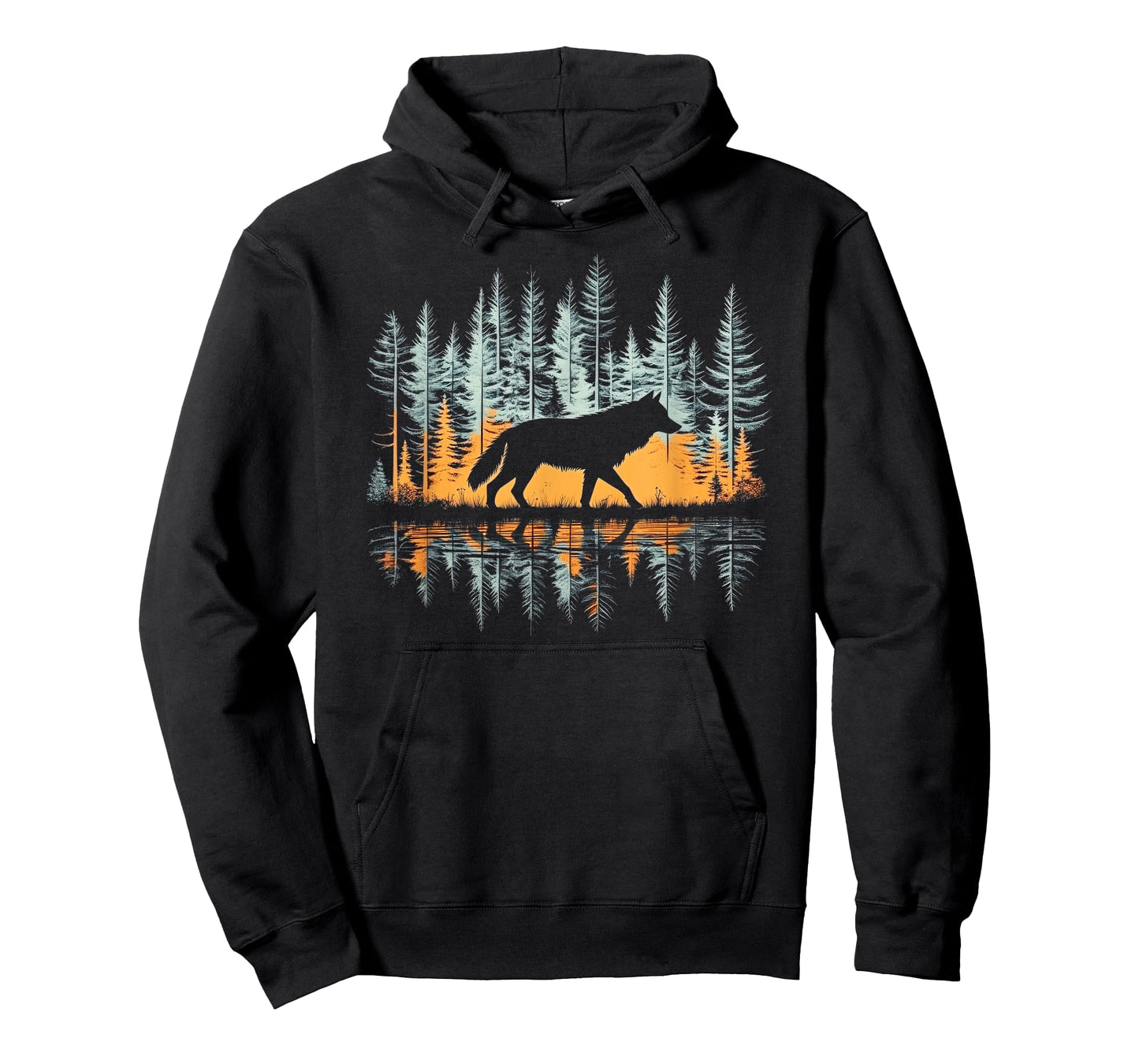Cool Tees Graphic Wolf Nature T-Shirt - Unisex-Adults & Kids, Black, Small, Short Sleeve