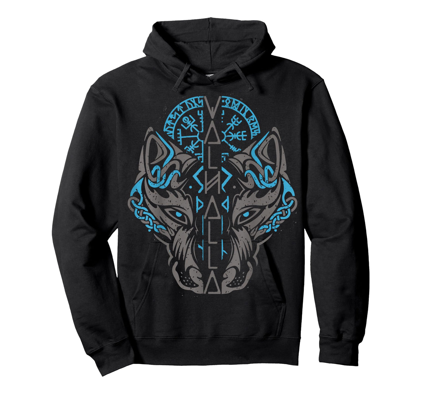Valhalla Wolf Mask Odin Runes Norse Compass Viking T-Shirt