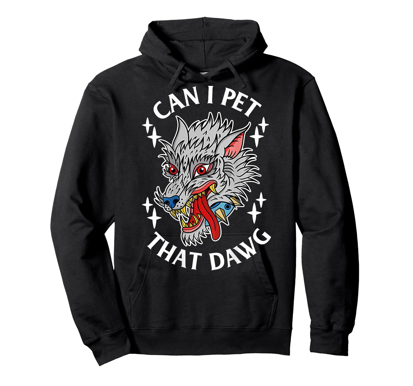 Can I Pet That Dawg Can I Pet That Dog Wolf Tattoo Art Back T-Shirt