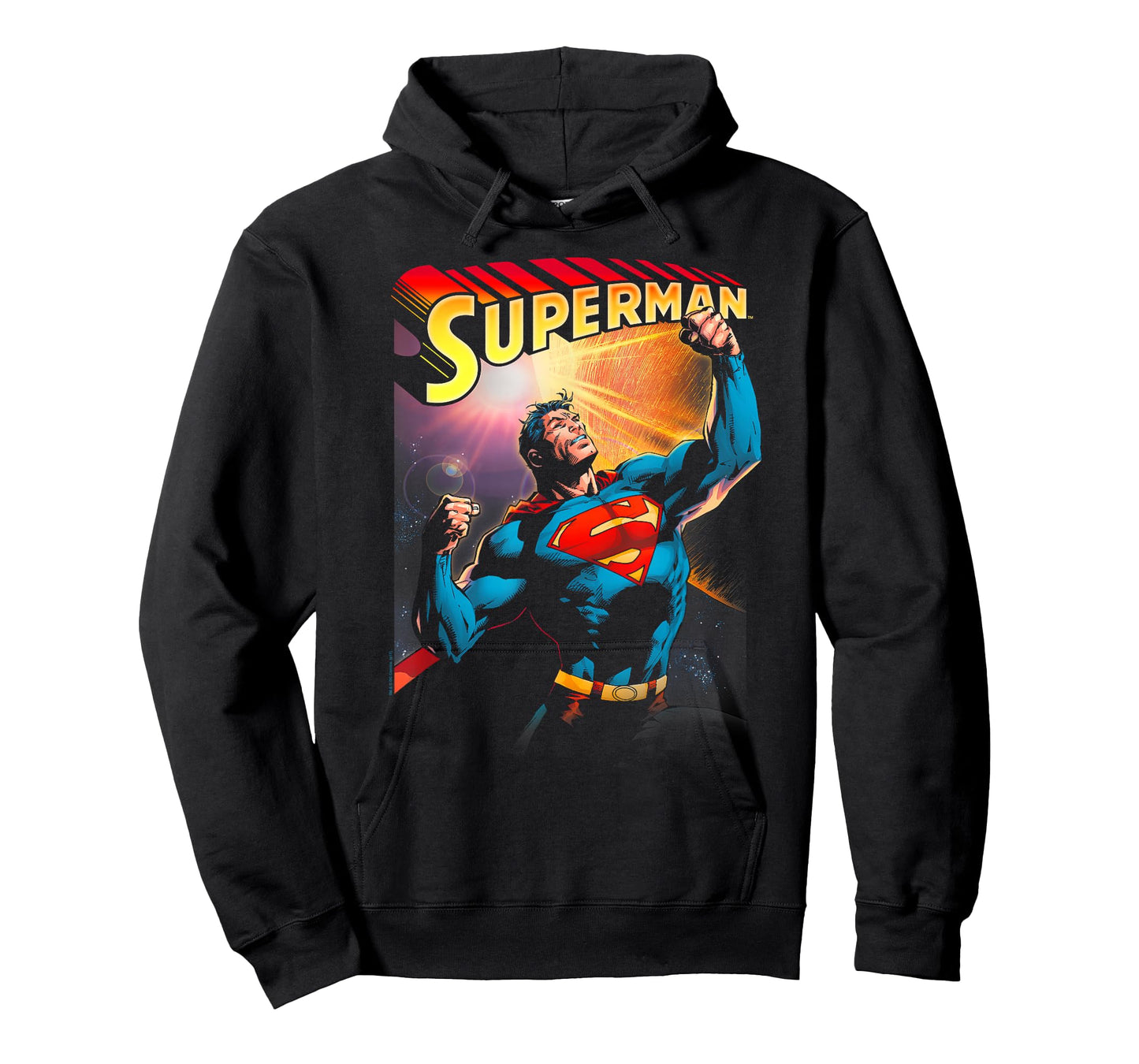 DC Comics Superman Victory Unisex-Adult T-Shirt, Black, Small, Short Sleeve
