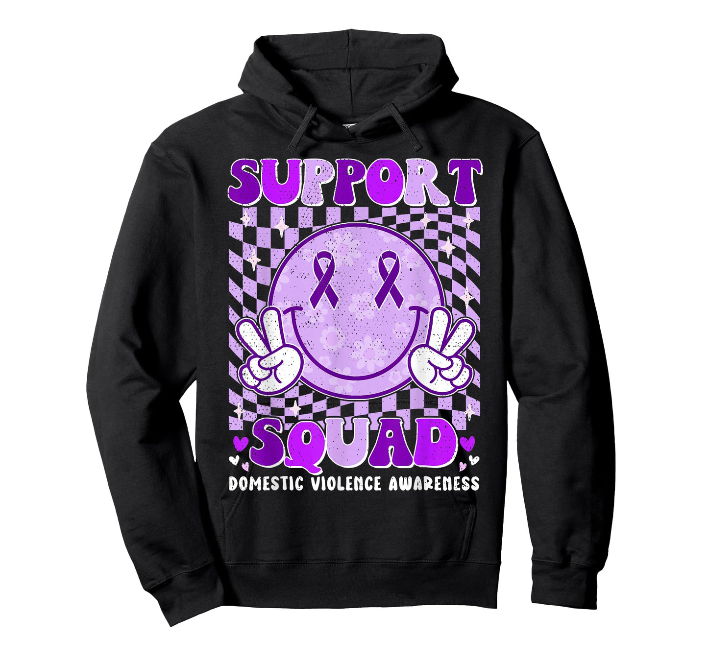 Groovy Domestic Violence Awareness Men Women Support Squad T-Shirt