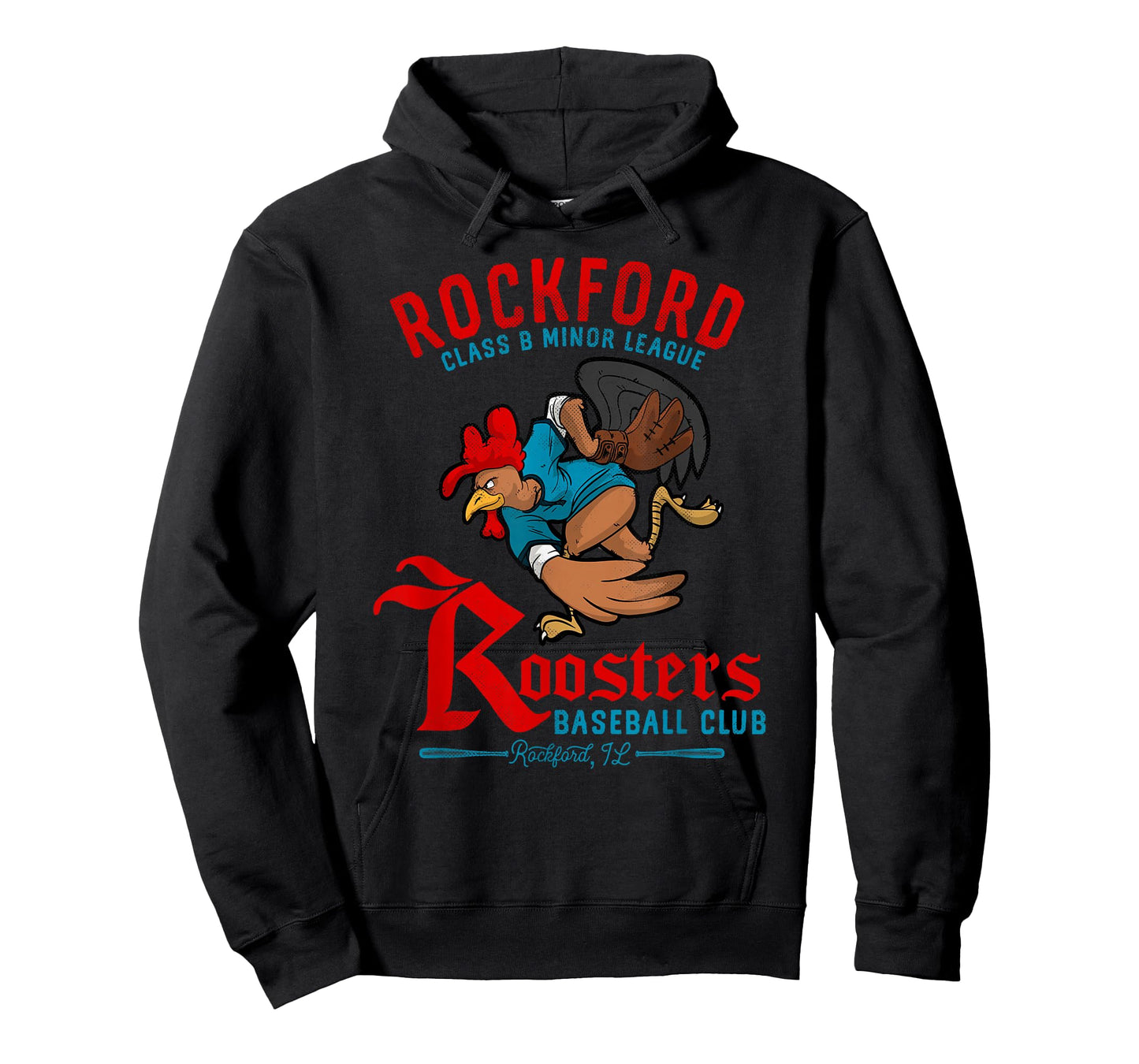 Rockford Roosters Retro Minor League Baseball Team T-Shirt