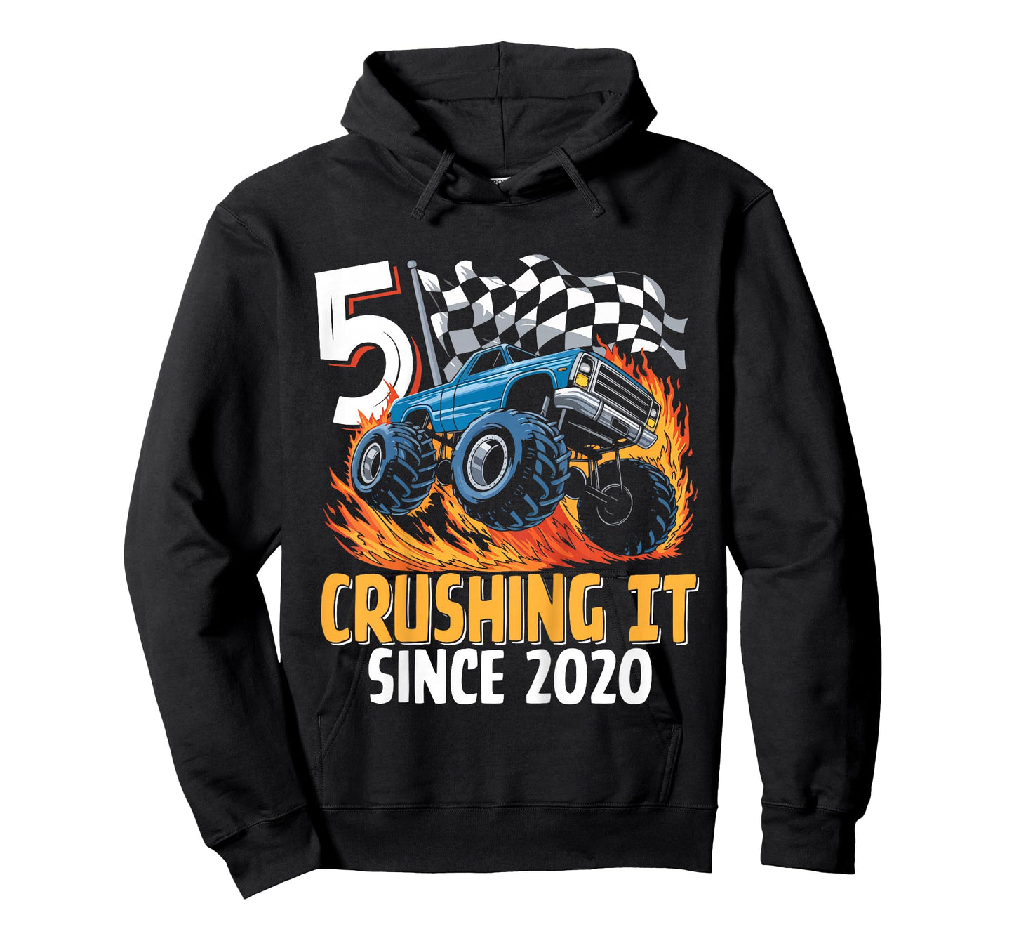 Kids Birthday Monster Truck 5 Year Old Boys 5th Party Born 2020 T-Shirt
