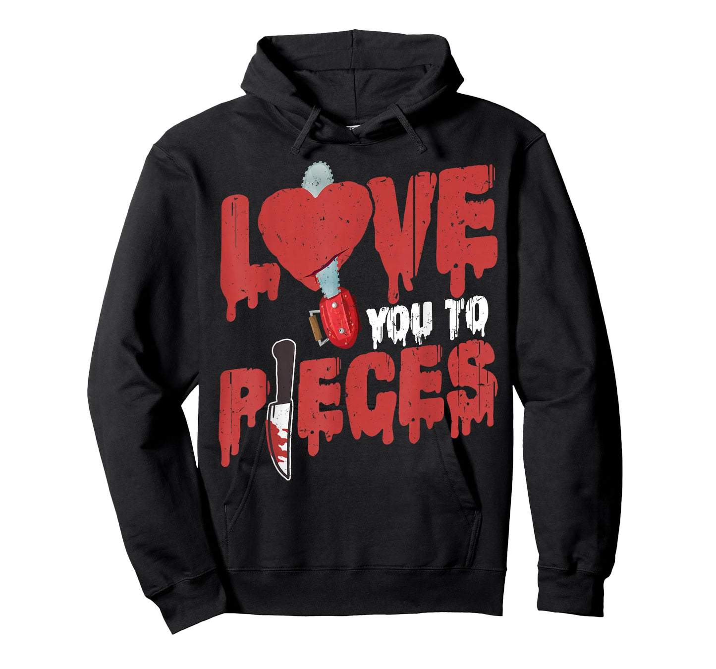 Scary Horror Movie Heart Chain Saw Love You To Pieces T-Shirt