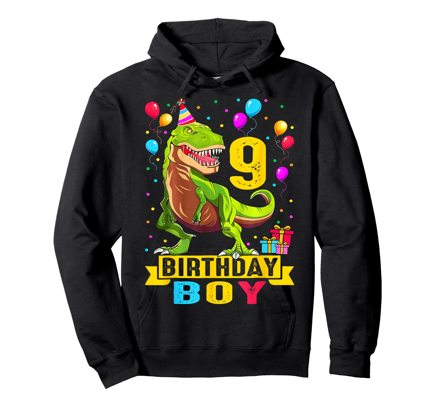 Kids 9 Year Old Shirt 9th Birthday Boy T Rex Dinosaur T-Shirt