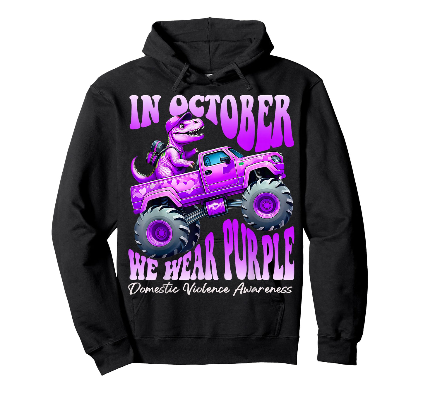 Domestic Violence Monster Truck Toddler Boy We Wear Purple T-Shirt