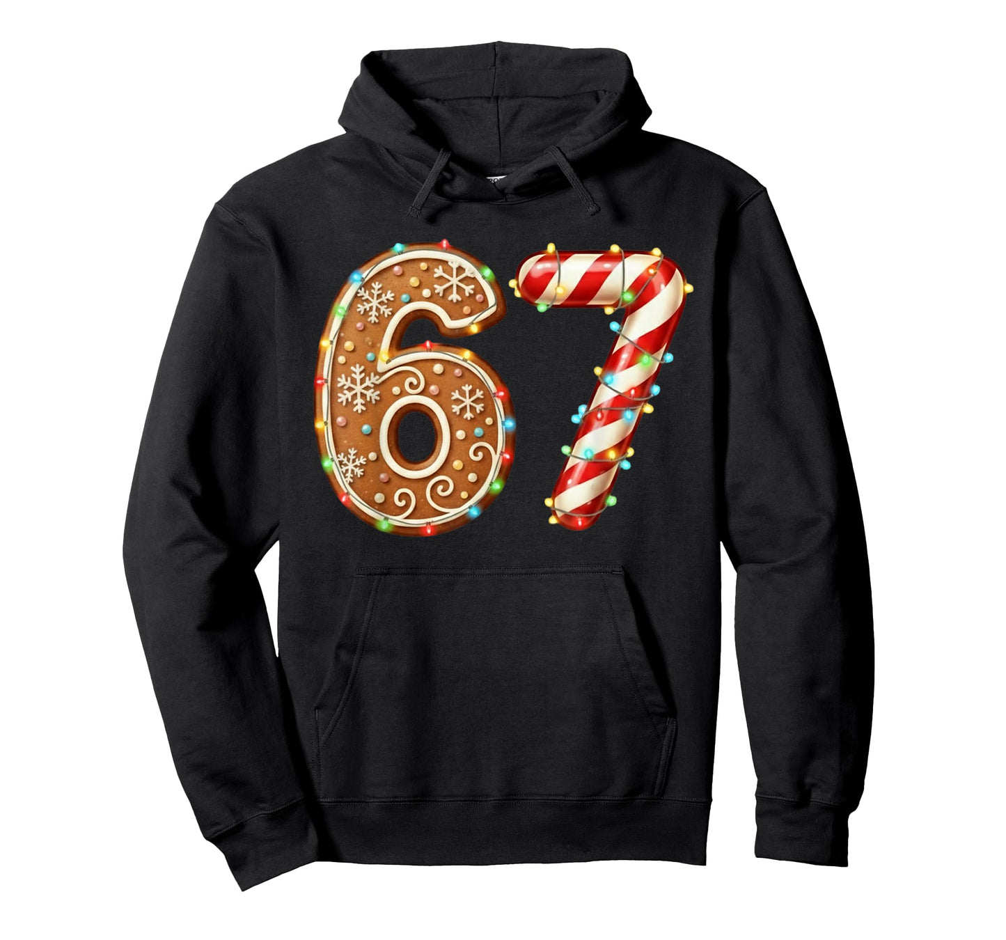 Six Seven Meme Gingerbread Candy Cane Christmas Kids T-Shirt
