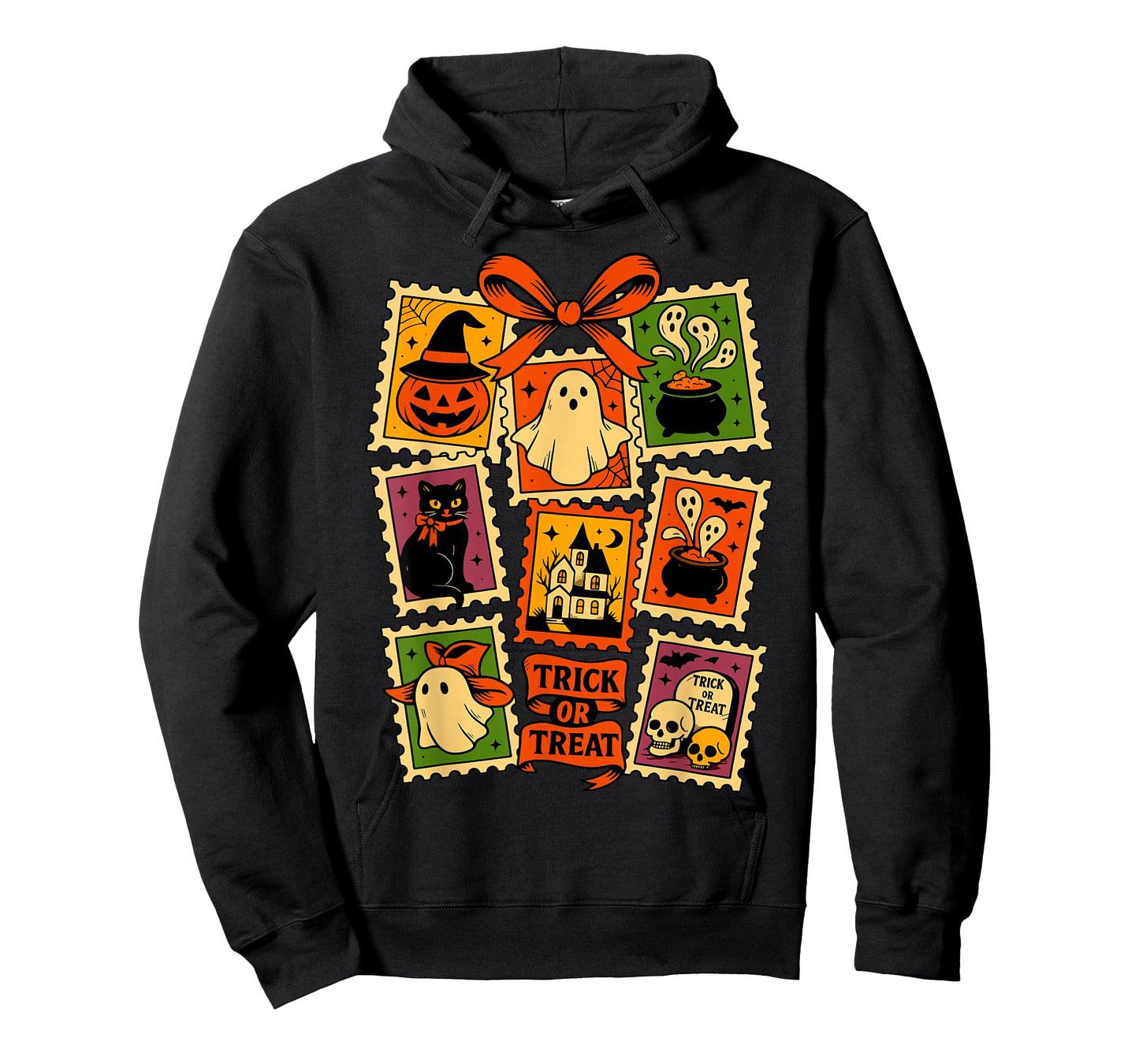 Trick Or Treat Vintage Halloween Retro Postage Stamp Design T-Shirt