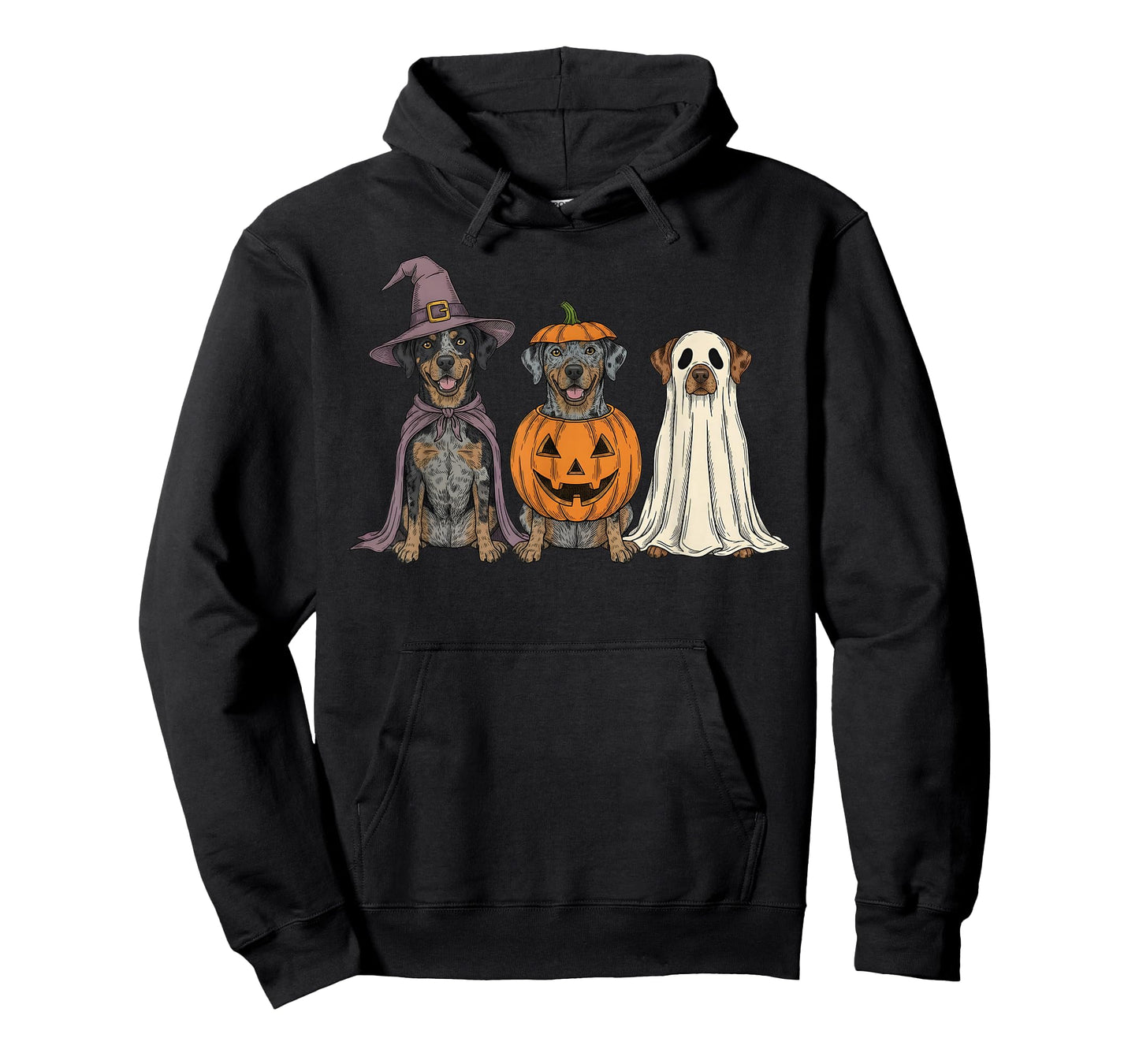 Spooky Ghost Catahoula Leopard Dog Pumpkin Halloween T-Shirt