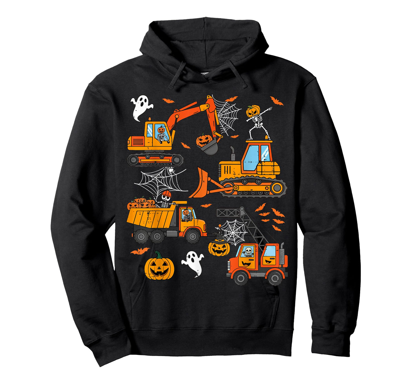 Spooky Construction Trucks Toddler Boys Halloween Costume T-Shirt