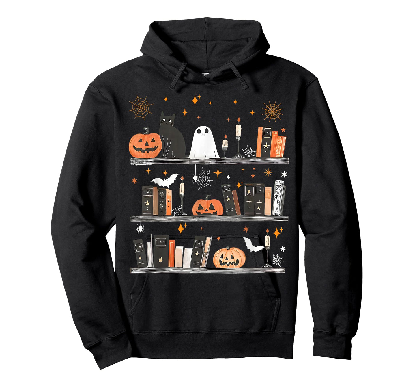 Halloween Library Ghost Books Teacher Spooky Trick Or Teach T-Shirt