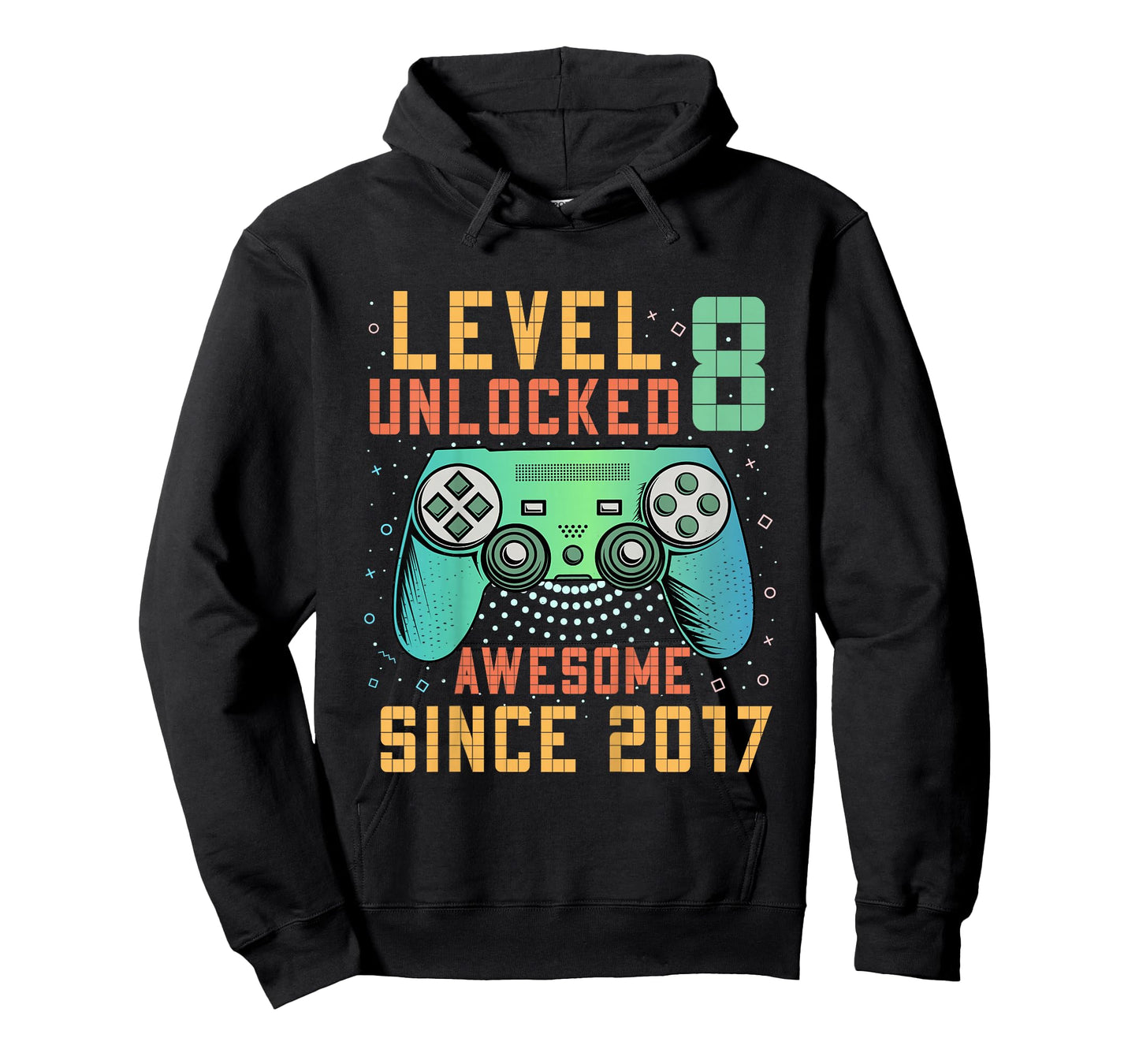 Kids Level 8 Unlocked 8th Birthday 8 Year Old Boy Gifts Gaming T-Shirt