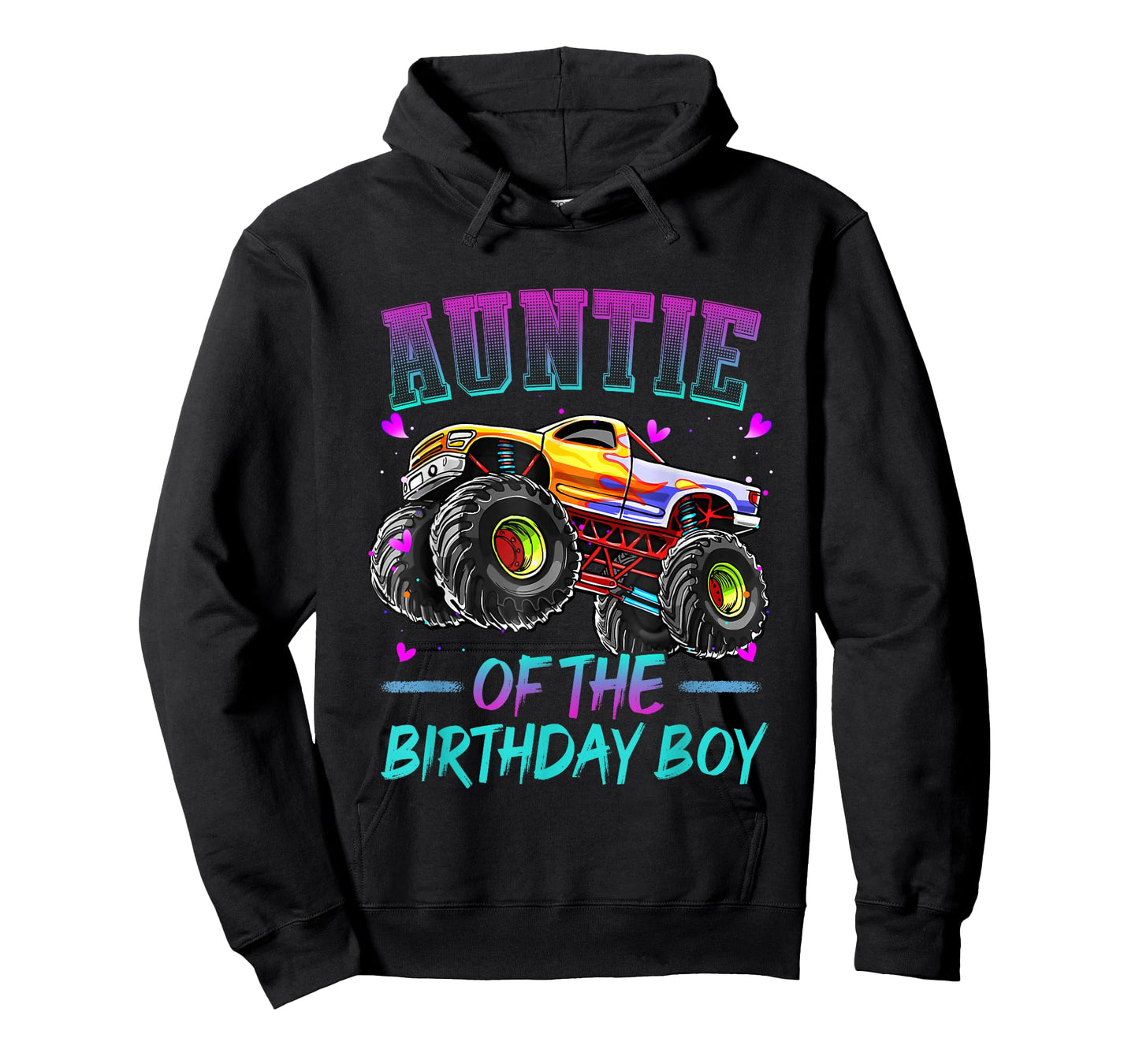 Auntie of the Birthday Boy Monster Truck Birthday T-Shirt