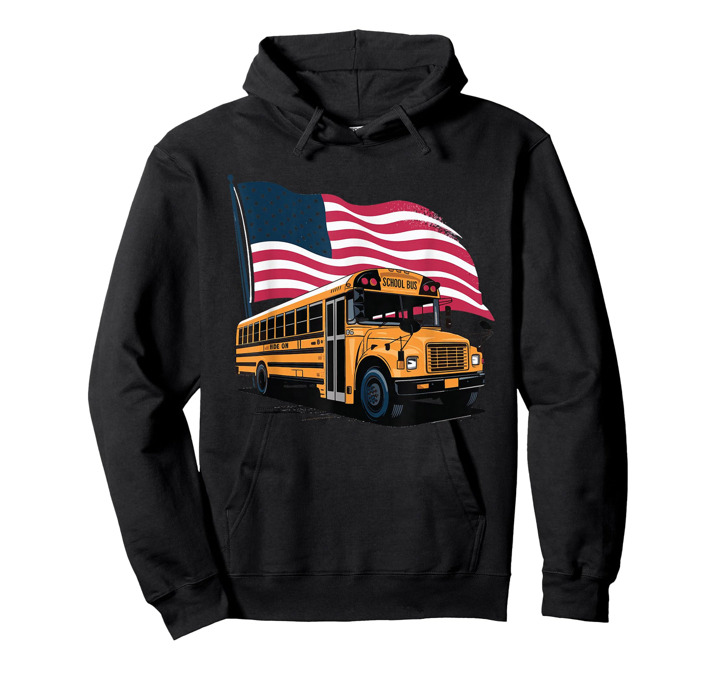 School Bus Driver USA Flag T-Shirt