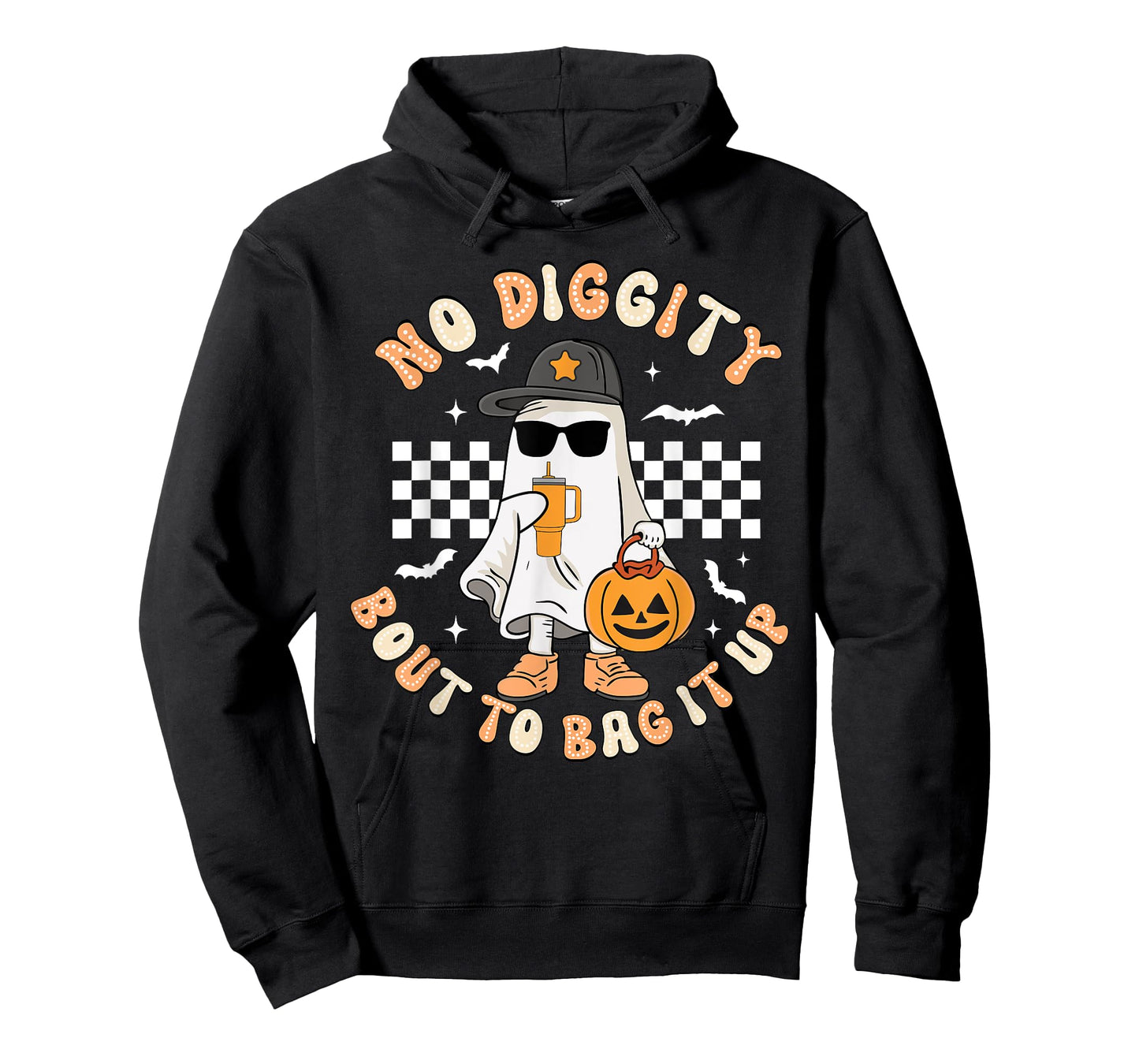 No Diggity Bout To Bag It Up Retro Halloween Ghost Toddler T-Shirt
