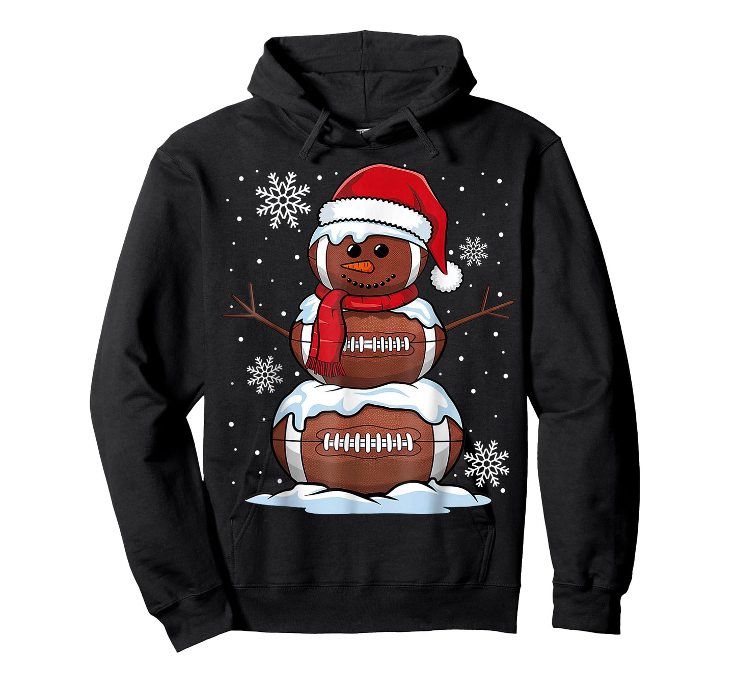 Merry Christmas Football Snowman Holiday Sports Xmas Pajamas T-Shirt