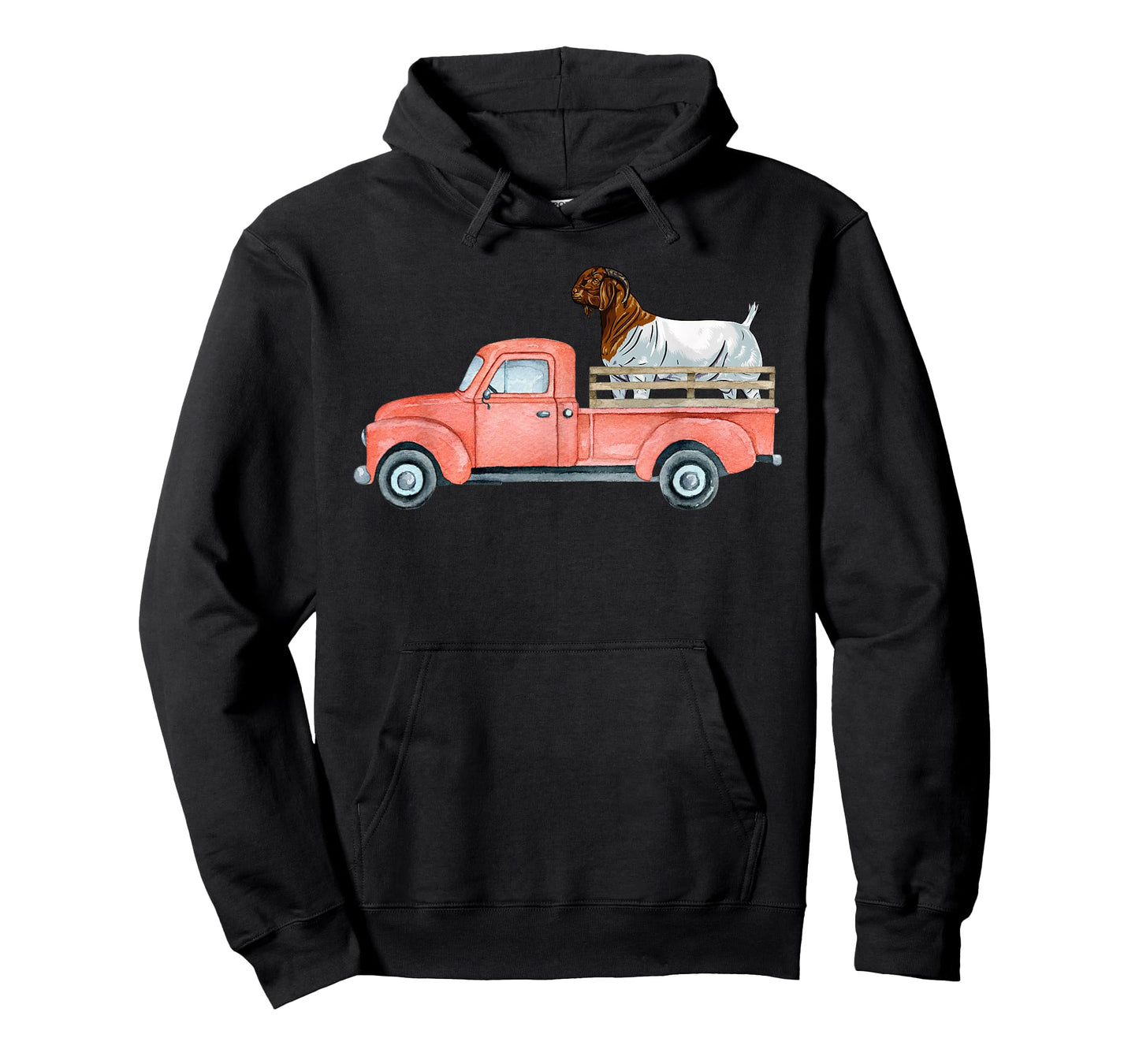 Boer Goat Buck in a Red Truck T-Shirt