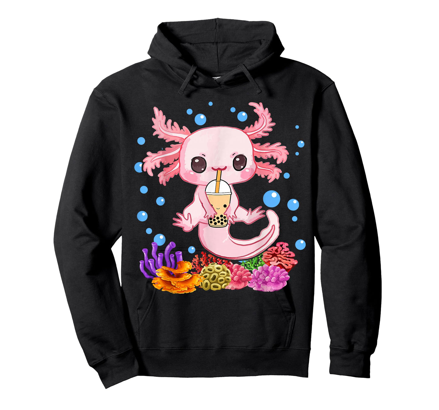 Axolotl Boba Tea Bobalotl Kids Teen Girl Cute Graphic Kawaii T-Shirt
