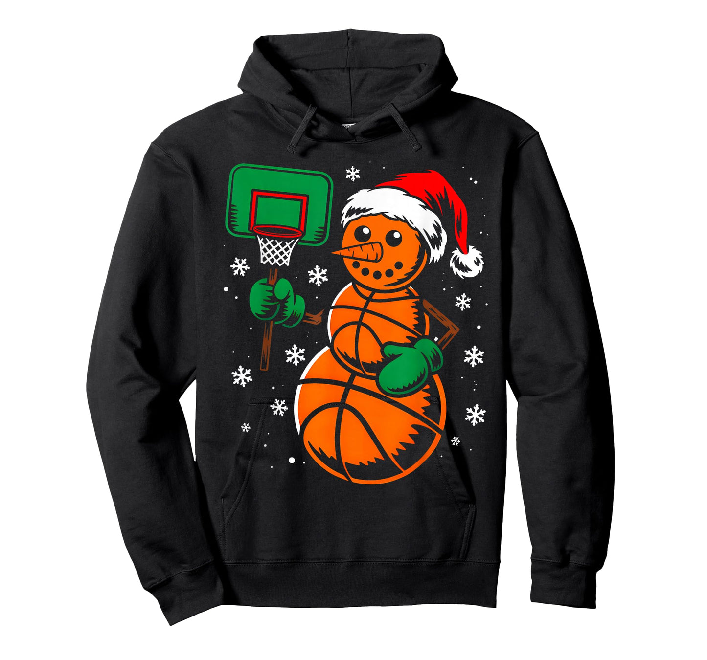 Basketball Santa Hat Snowman Xmas Funny Basketball Christmas T-Shirt