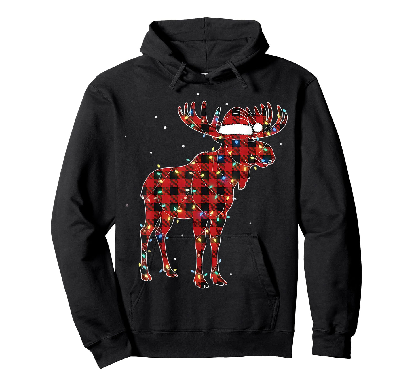 Moose Christmas Red Plaid Buffalo Pajama Matching T-Shirt