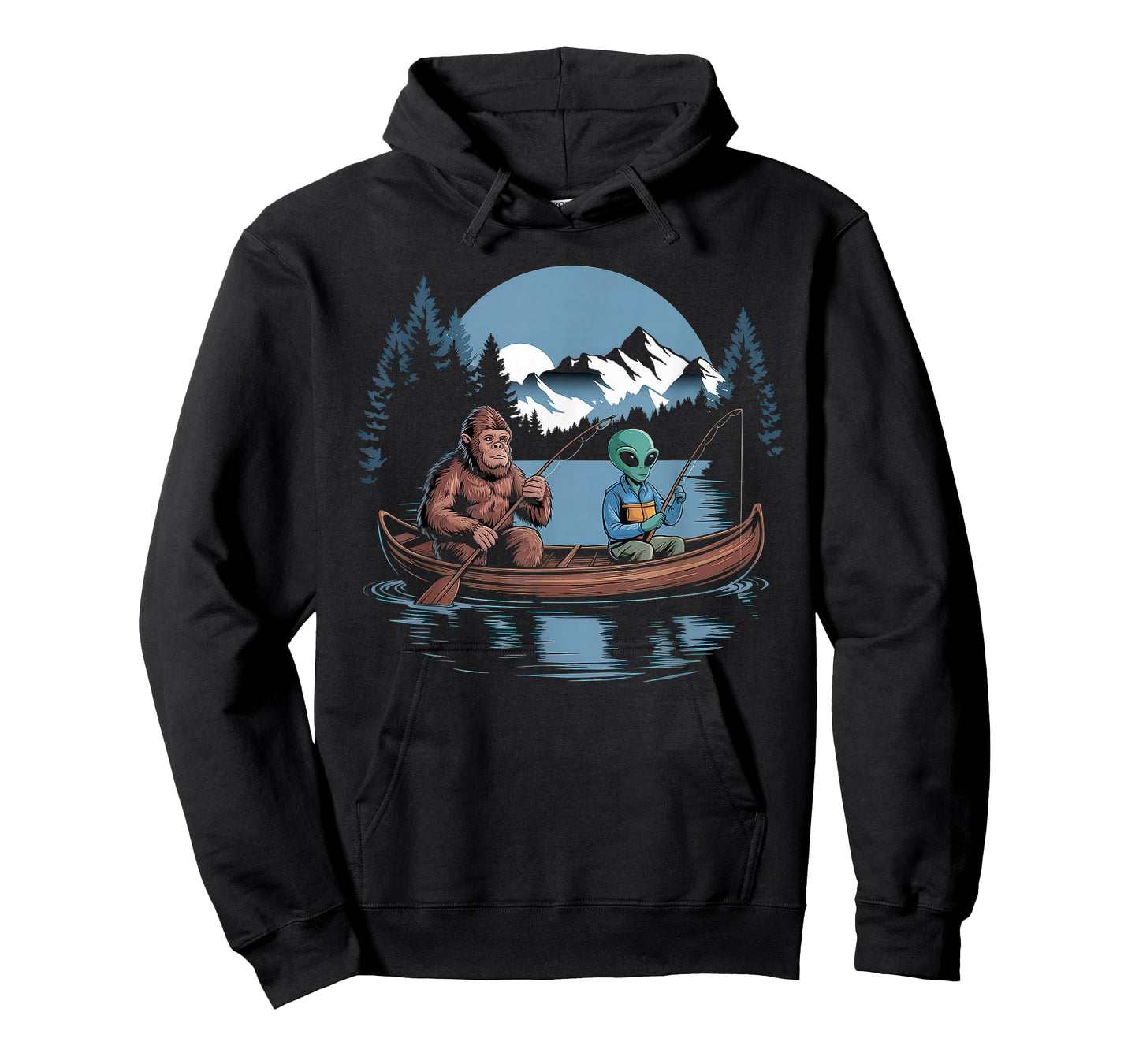 Bigfoot Tshirt Sasquatch Alien Fishing Conspiracy Funny Meme T-Shirt