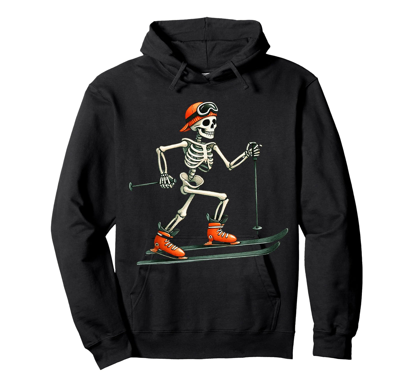 Skeleton Skiing Halloween Costume Funny Ski Boys Kids Men T-Shirt