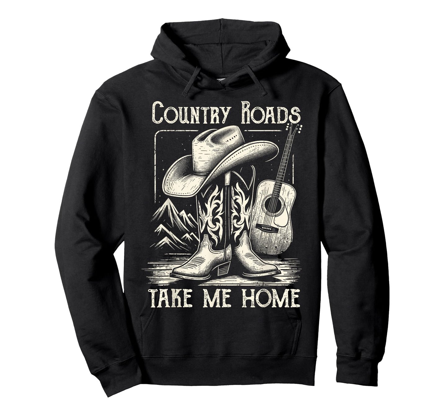 Country Roads Take Me Home Cowboy Western Virginia Retro T-Shirt