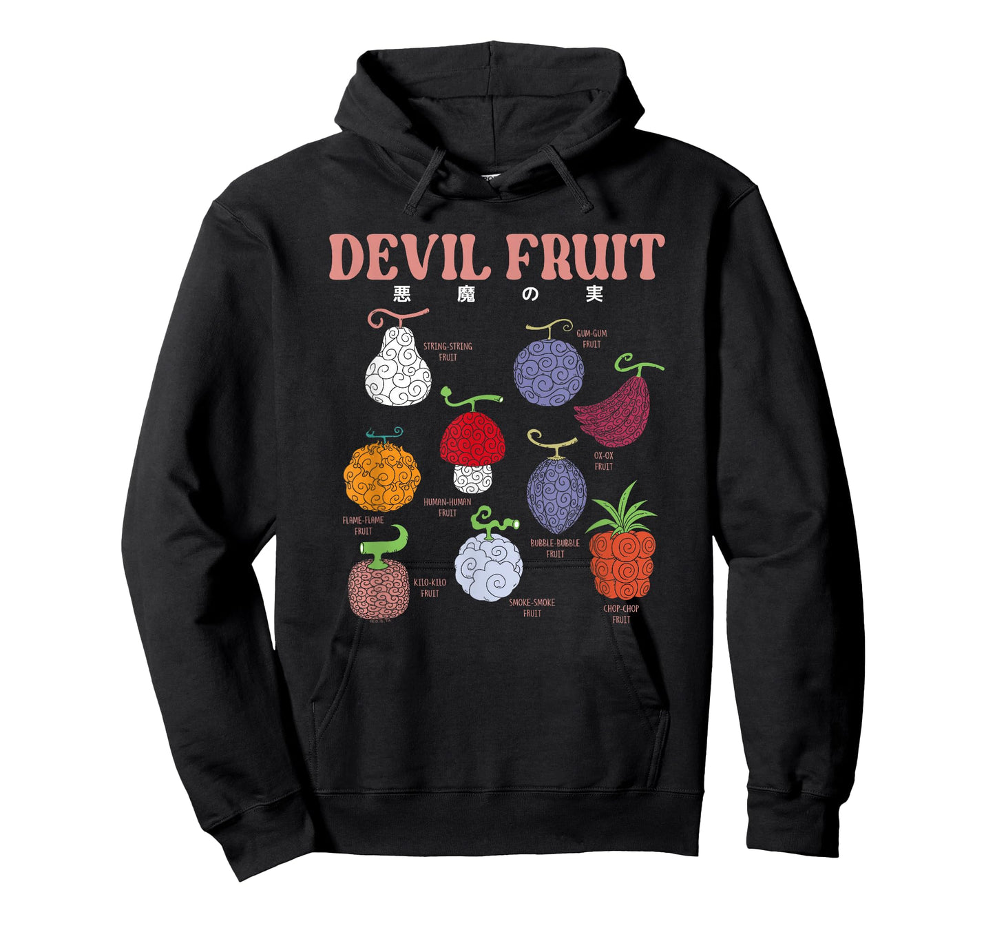 One Piece Anime Devil Fruit Varieties Illustration T-Shirt