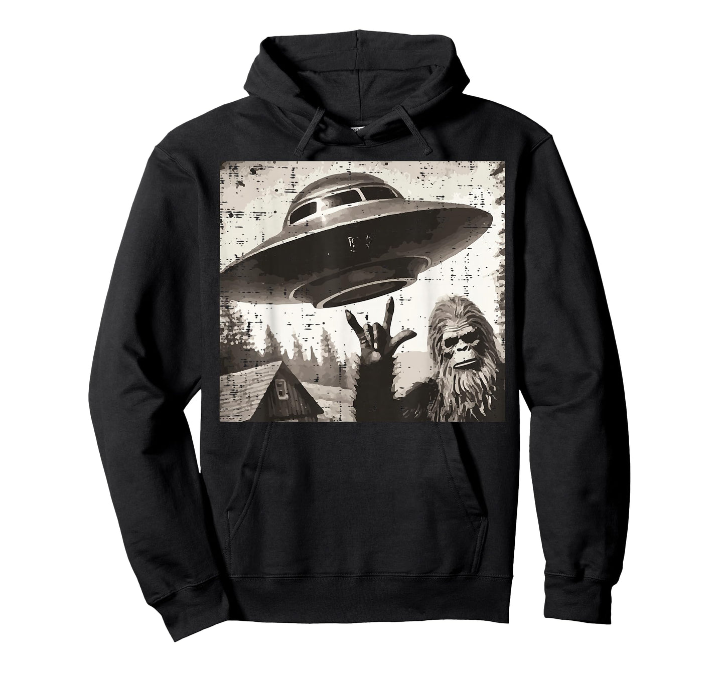 Bigfoot Alien Ufo Selfie Sasquatch Rocker Men Boys Kids T-Shirt