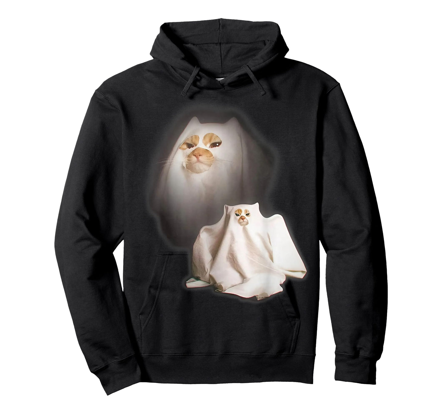 Ghost Cat Meme Funny Halloween Men Women Kids T-Shirt