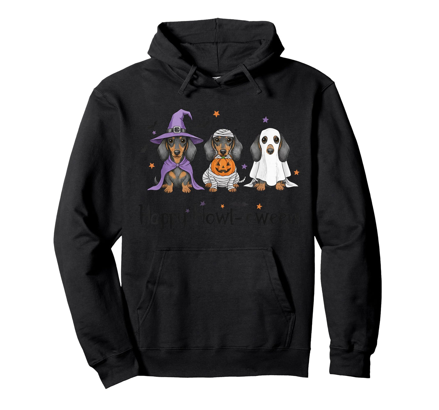 Dachshund Halloween Witch Mummy Ghost Trio T-Shirt