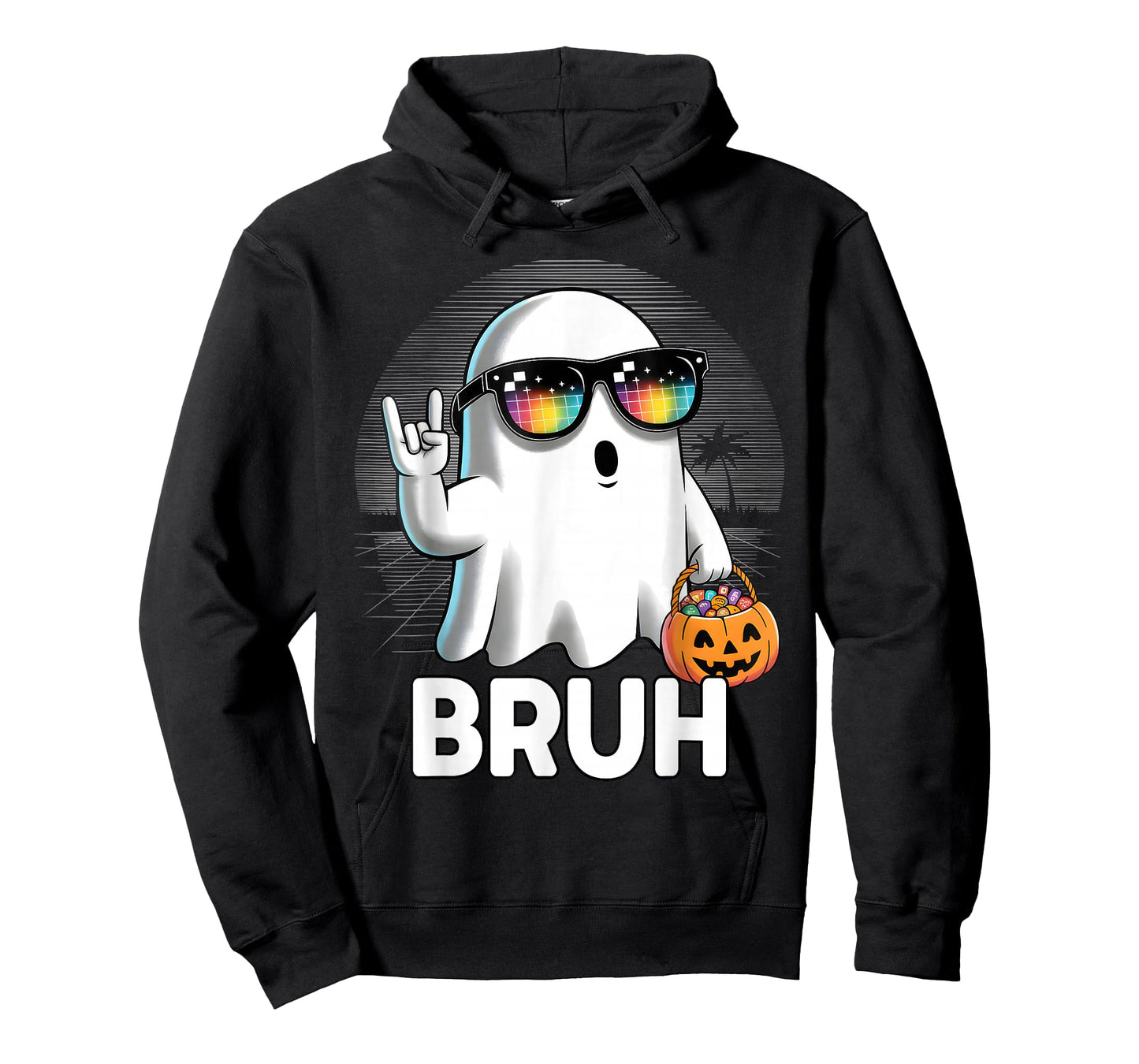 Bruh Funny Ghost Halloween Costume Boys Teens Kids T-Shirt