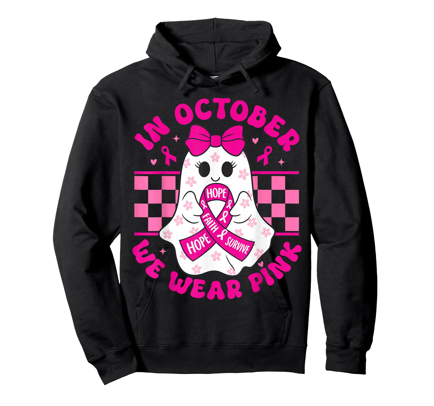 Spooky Halloween Ghost Pink Breast Cancer Awareness 2025 T-Shirt