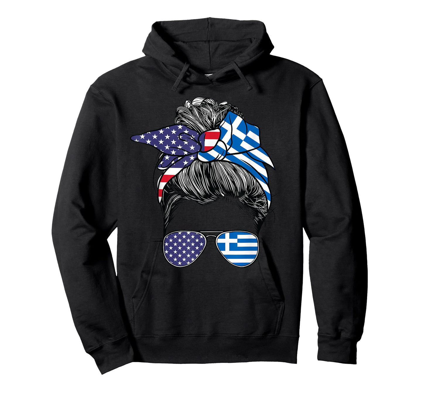 Greek Women Girl USA Heritage American Greece Flag T-Shirt