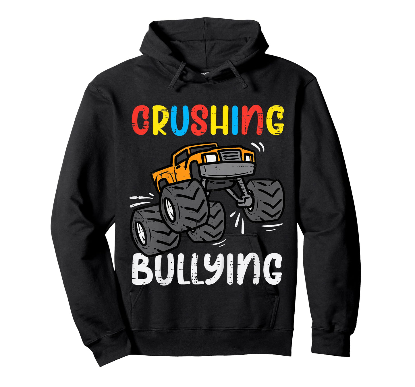 Kids Crushing Bullying Monster Truck Orange Unity Day Kids Boys T-Shirt