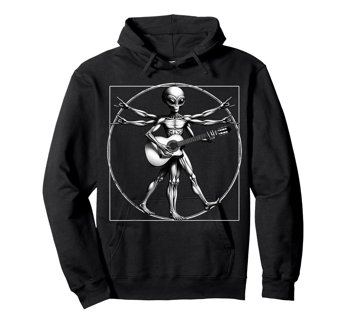 Vitruvian Man Alien Guitarist Funny Music Festival Rock On A T-Shirt